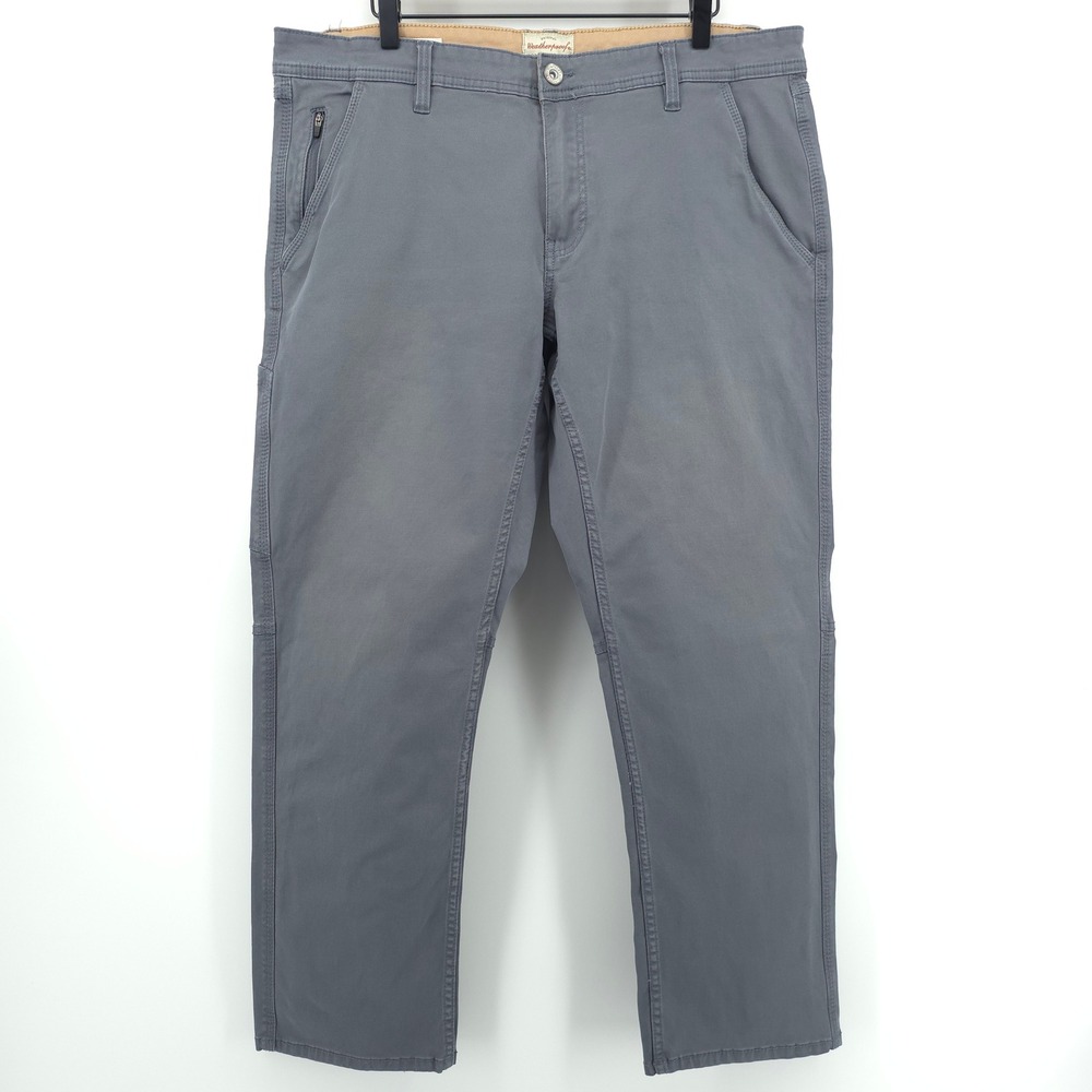 Weatherproof Vintage Men Straight Fit Utility Pants 36x30 Gray Workwear Stretch